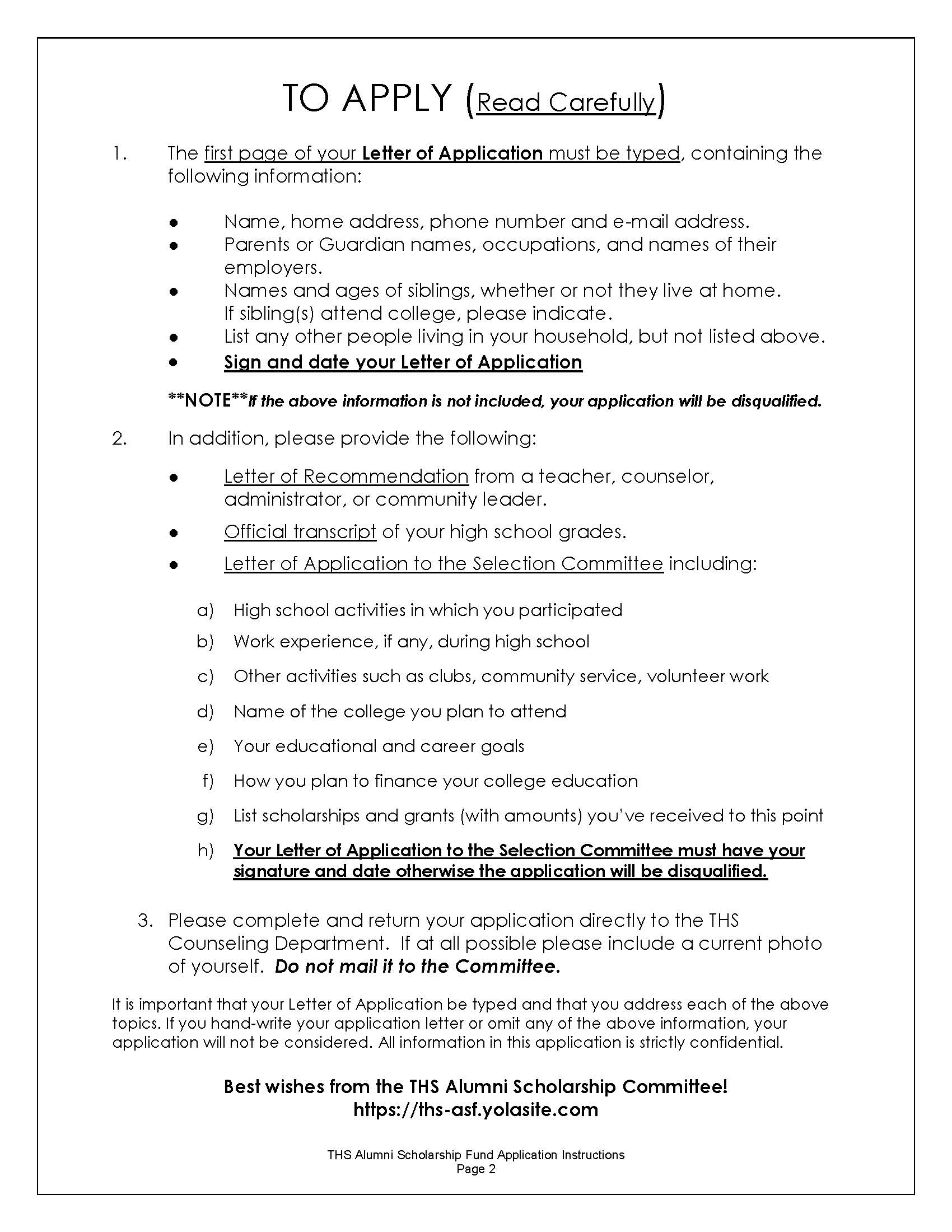 Graduate Application Instructions pg 2